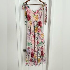NWT Baltic Born Anita Maxi Dress Blush Stunning Multi Floral Maxi Dress